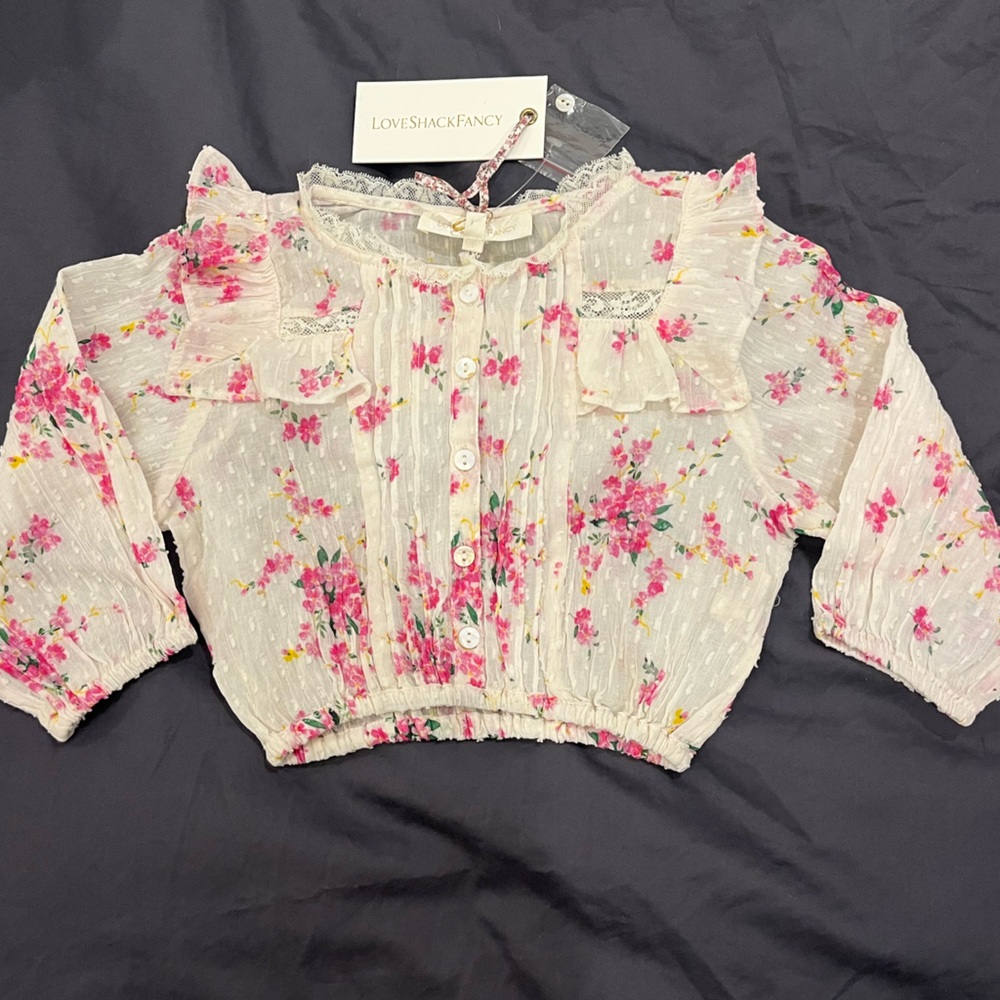 Floral White and Pink Top